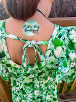 Load image into Gallery viewer, Green Gardens Tie Back Dress
