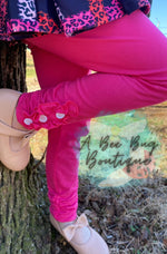 Load image into Gallery viewer, Hot Pink Button Leggings
