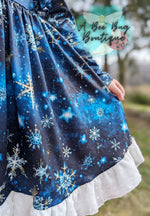 Load image into Gallery viewer, Snowflake Magic Crossback Twirl Dress
