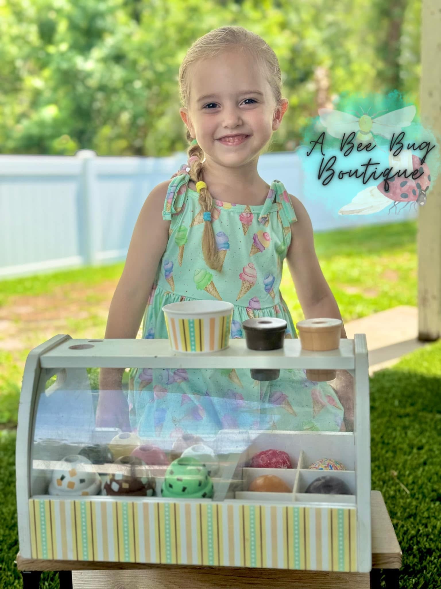 Sweet Scoops Tie Shoulder Dress
