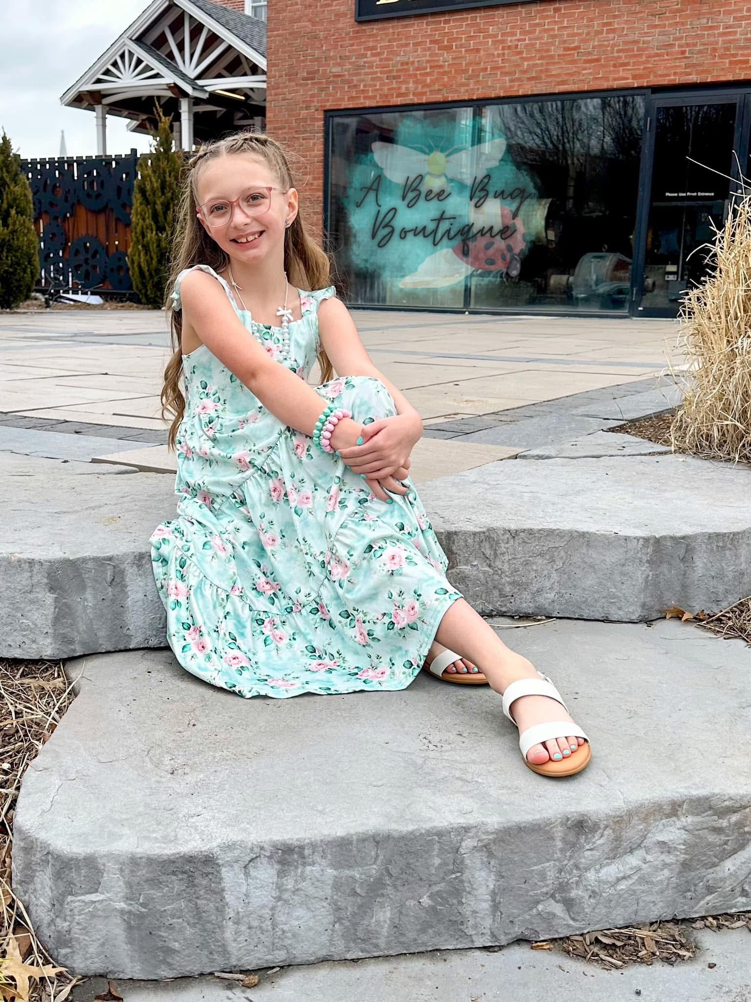 Spring Sage Floral Maxi Dress