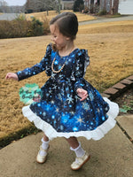 Load image into Gallery viewer, Snowflake Magic Crossback Twirl Dress
