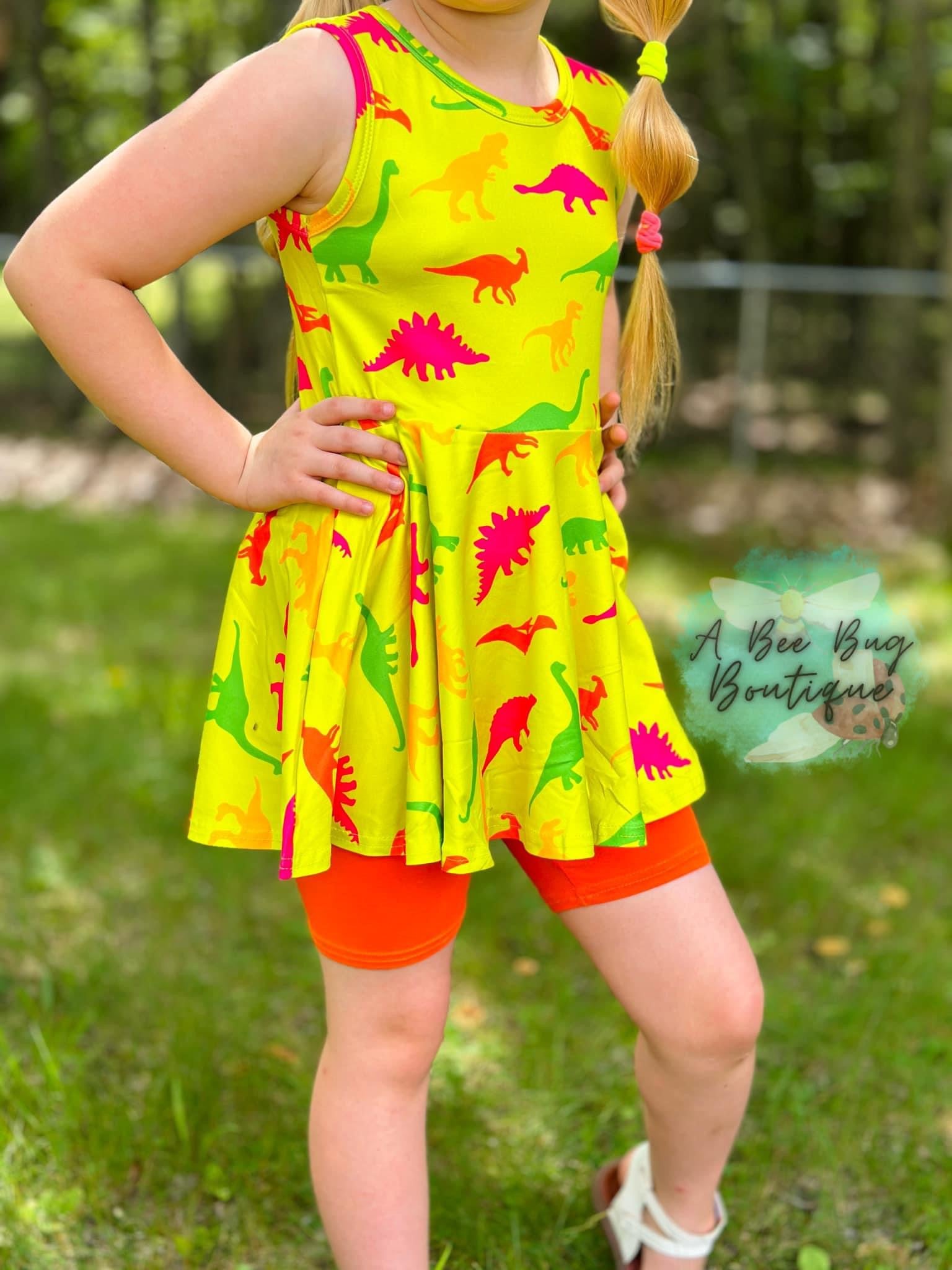 Neon Dinos Peplum Top