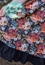 Load image into Gallery viewer, Midnight Blooms Bow Back Twirl Dress
