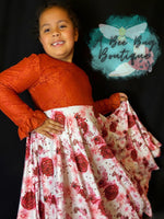 Load image into Gallery viewer, Red Roses Lace Sleeve Twirl
