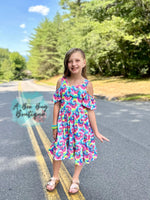 Load image into Gallery viewer, Neon Tie Dye Cold Shoulder Dress
