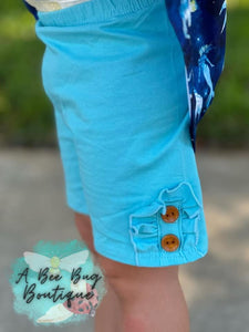 Baby Blue Button Shorts