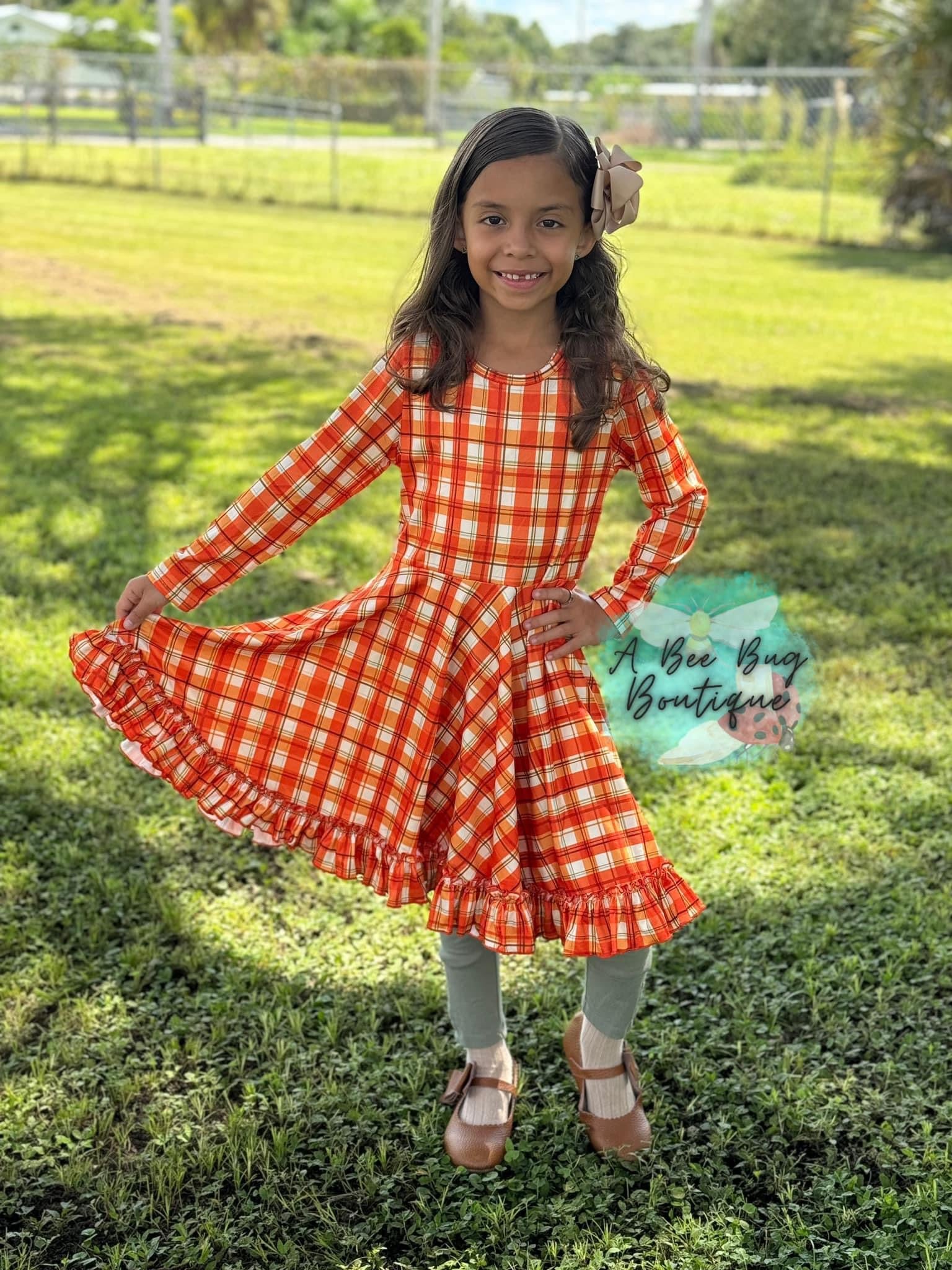 Harvest Plaid Twirl Dress