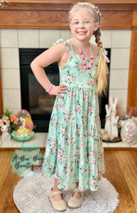 Spring Sage Floral Maxi Dress