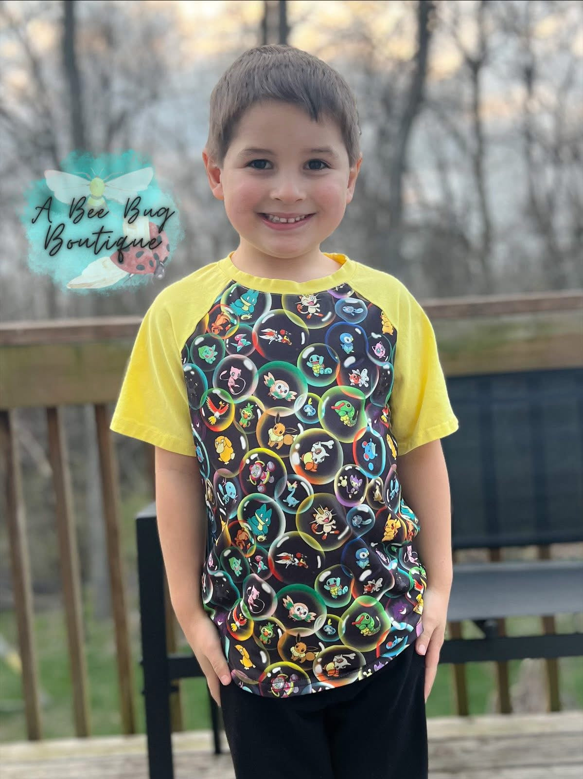 Pika Bubbles Raglan Tee