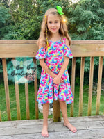 Load image into Gallery viewer, Neon Tie Dye Cold Shoulder Dress
