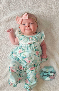 Spring Sage Floral Romper