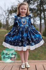 Load image into Gallery viewer, Snowflake Magic Crossback Twirl Dress
