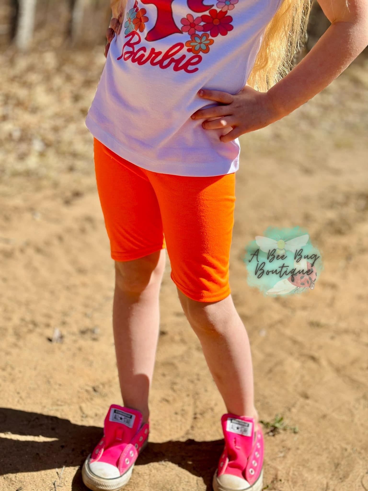 Orange Biker Shorts