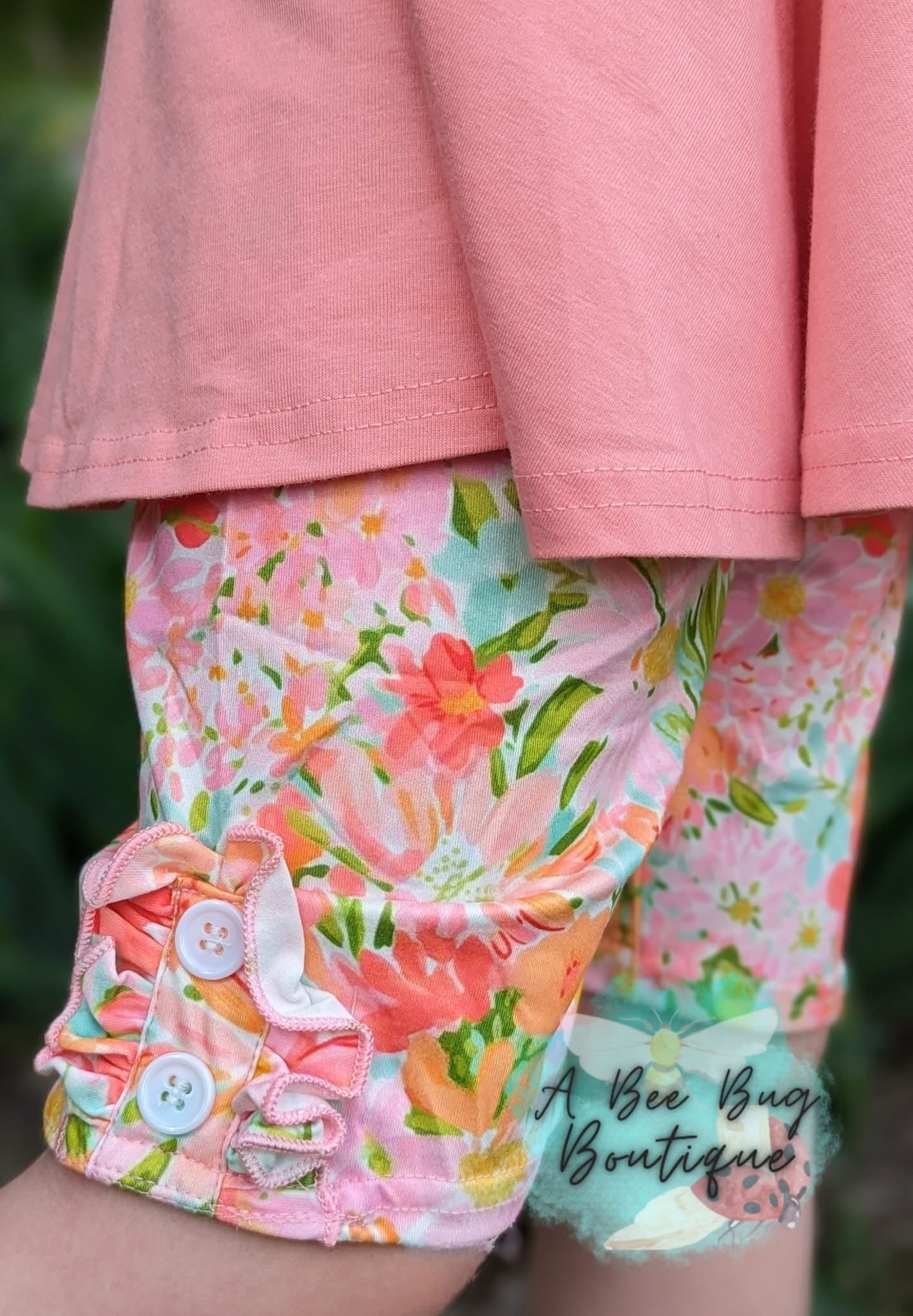 Tropical Blooms Button Shorts