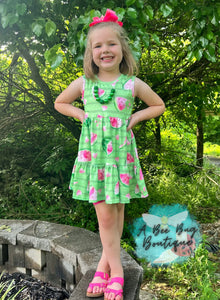 Watermelon Whirl Tiered Dress
