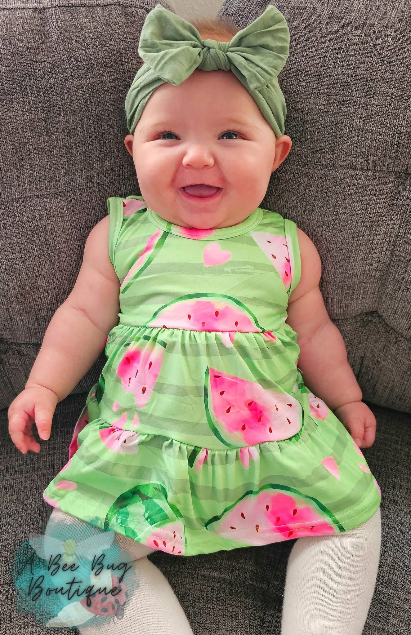 Watermelon Whirl Tiered Dress