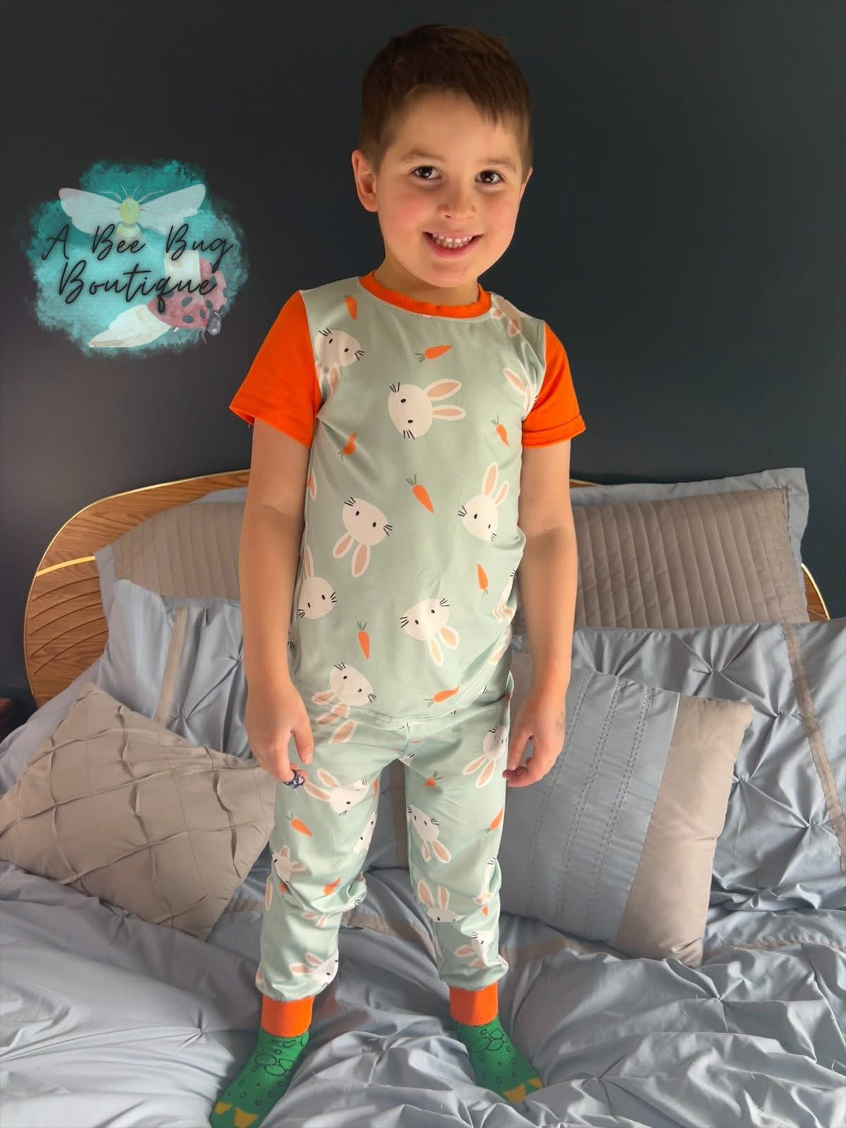 Green Bunnies Pj Set