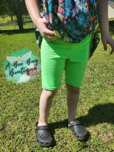 Neon Green Biker Shorts