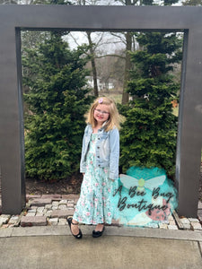 Spring Sage Floral Maxi Dress