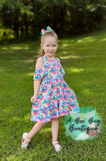 Load image into Gallery viewer, Neon Tie Dye Cold Shoulder Dress
