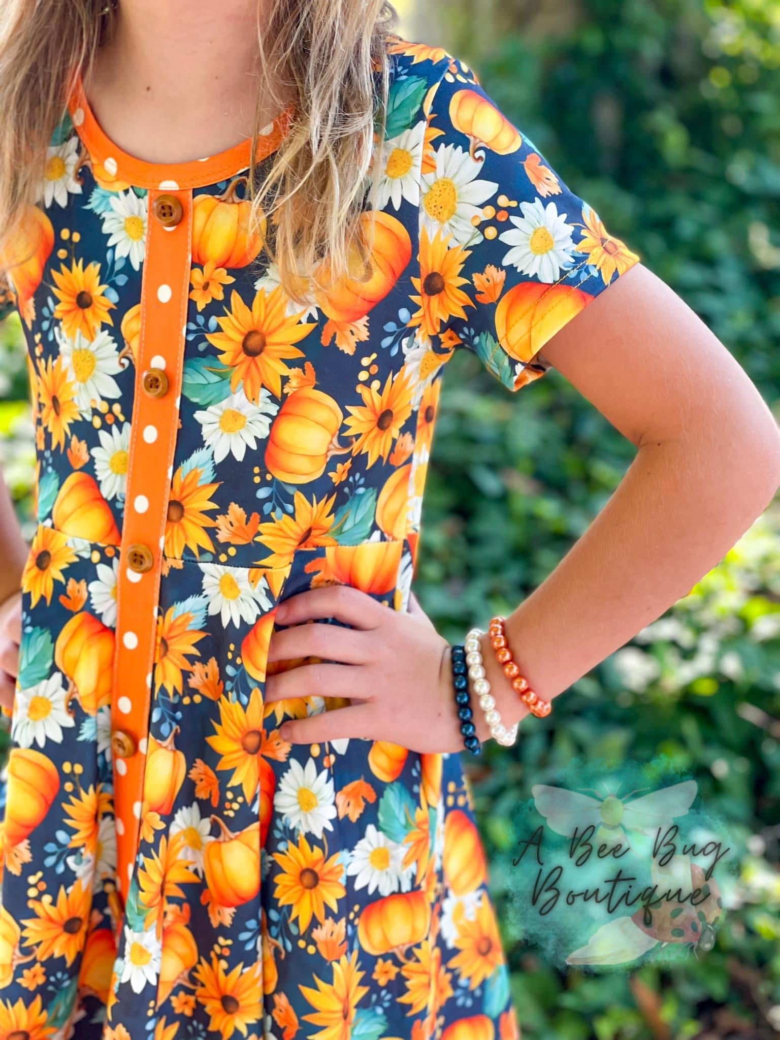 Autumn Splendor Button Dress