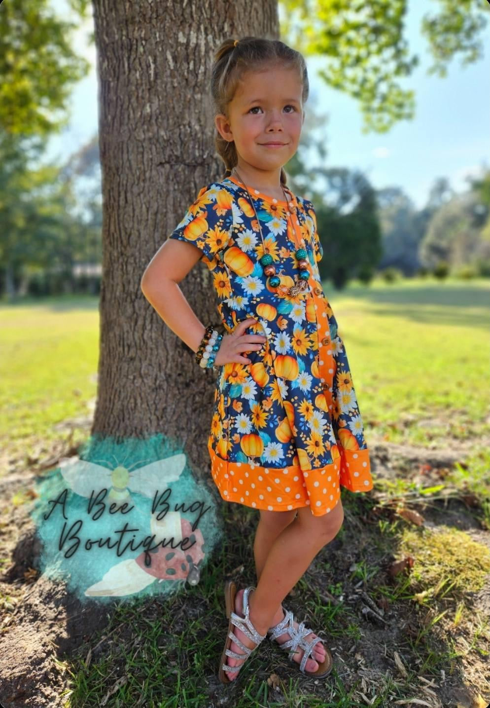 Autumn Splendor Button Dress