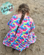 Load image into Gallery viewer, Neon Tie Dye Cold Shoulder Dress
