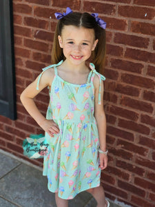 Sweet Scoops Tie Shoulder Dress