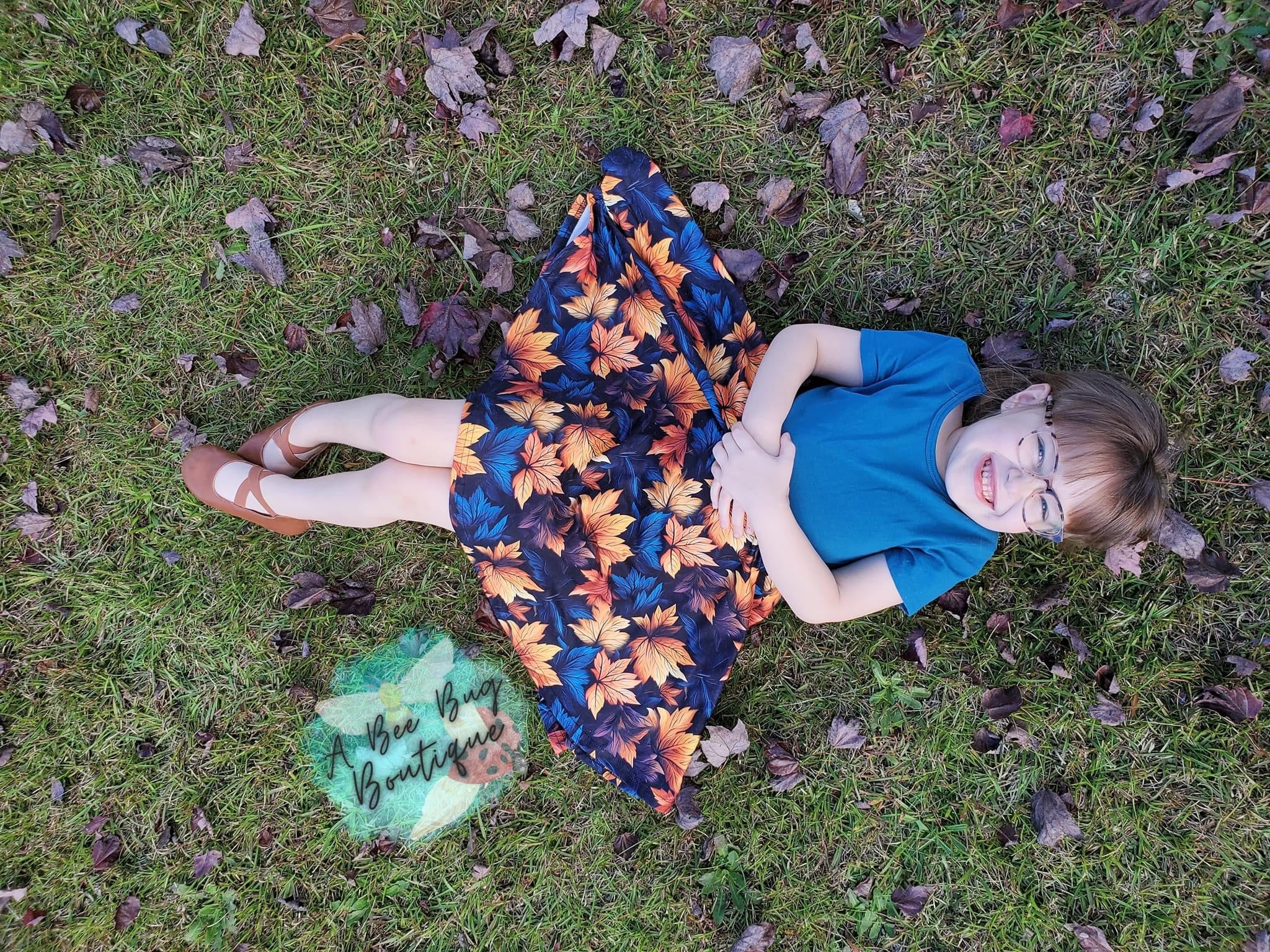 Teal Foliage Twirl Dress