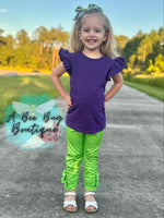 Load image into Gallery viewer, Neon Lime Button Leggings
