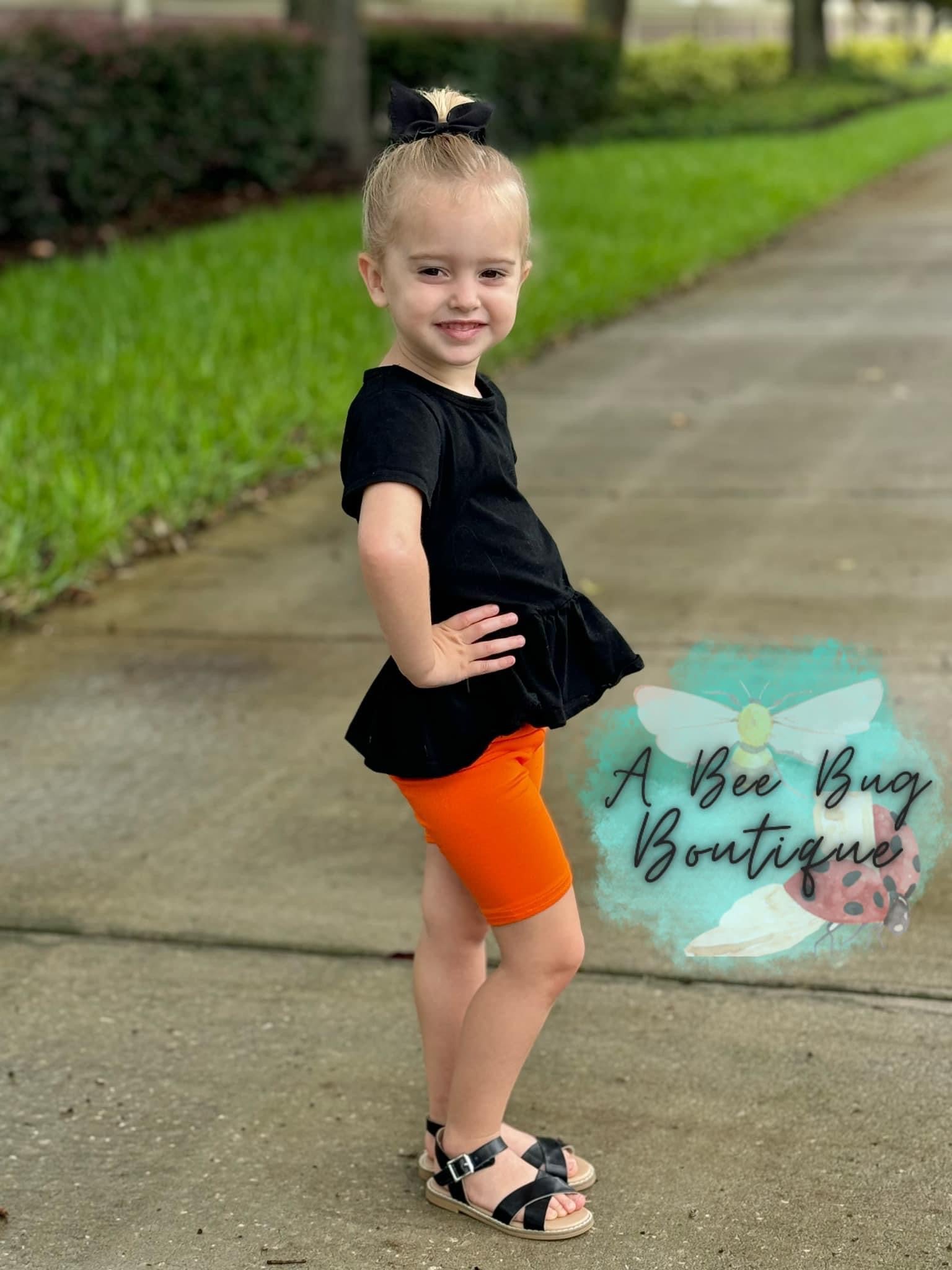 Orange Biker Shorts