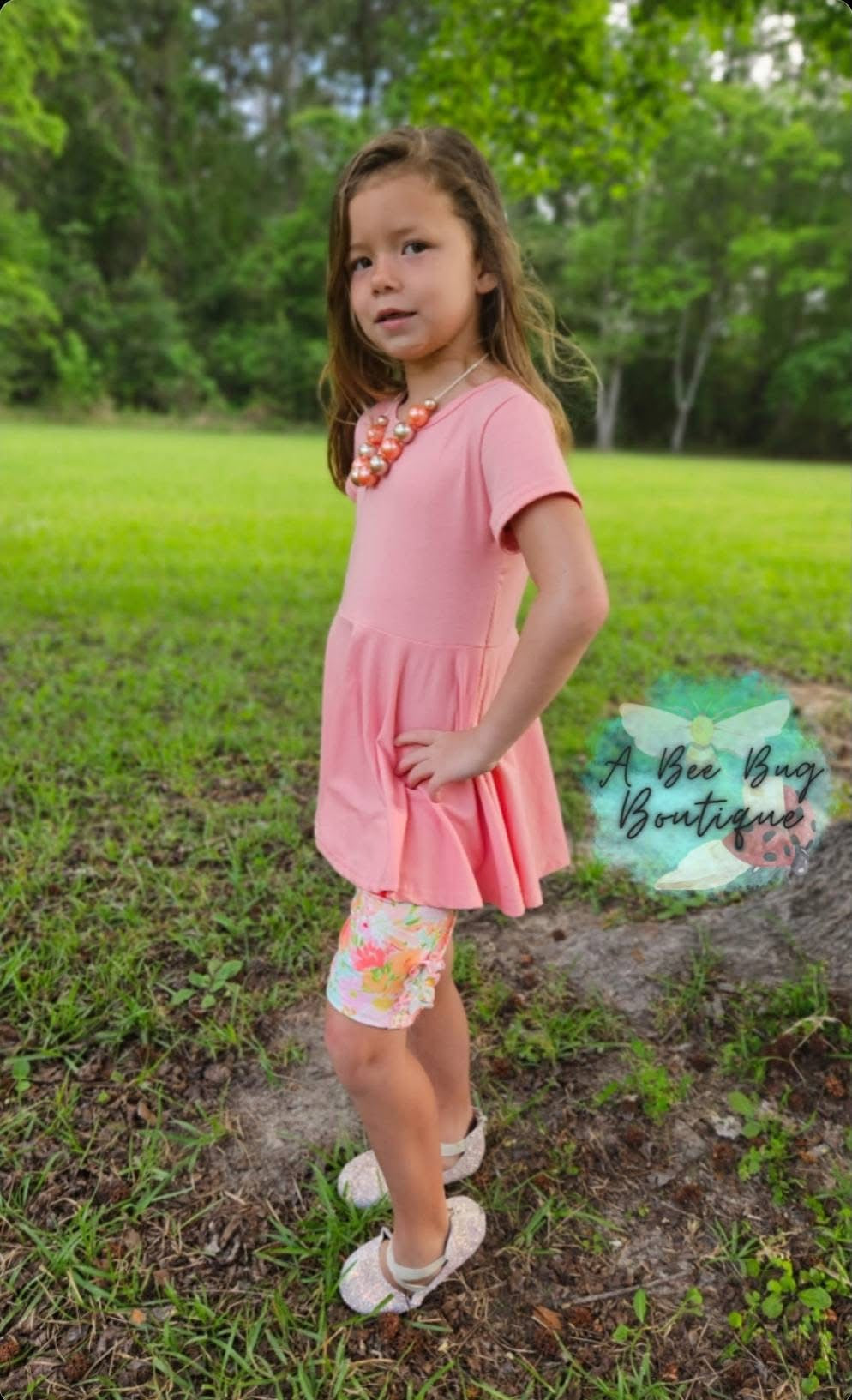 Peach Bow Back Peplum