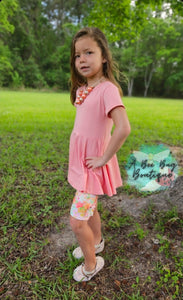 Peach Bow Back Peplum
