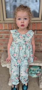 Spring Sage Floral Romper