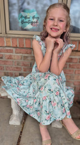 Spring Sage Floral Maxi Dress