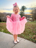 Load image into Gallery viewer, Pink Sequin Tulle Dress
