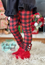 Load image into Gallery viewer, Buffalo Plaid Button Leggings
