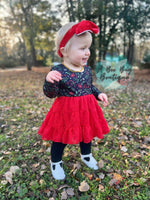 Load image into Gallery viewer, Winterberry Red Swiss Dots Dress
