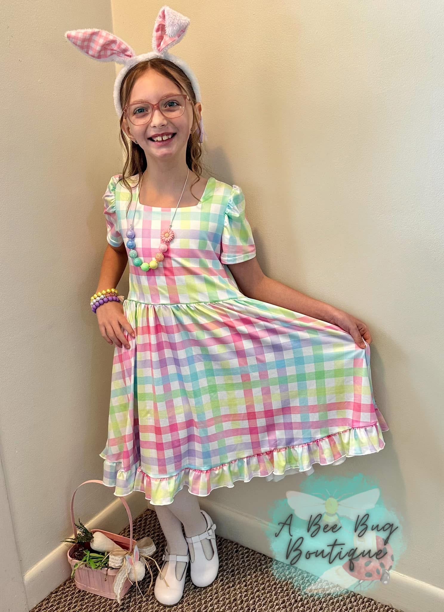 Rainbow Plaid Twirl