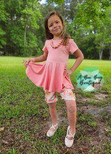Peach Bow Back Peplum