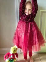 Load image into Gallery viewer, Burgundy Sparkle Tulle Dress
