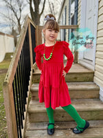 Load image into Gallery viewer, Ruby Red Velvet Dress
