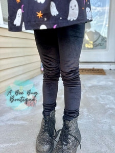 Black Crushed Velvet Leggings