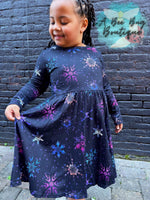 Load image into Gallery viewer, Stained Glass Snowflakes Dress
