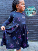 Load image into Gallery viewer, Stained Glass Snowflakes Dress
