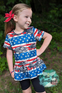 Freedom Cars Peplum Top