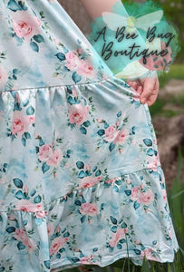 Spring Sage Floral Maxi Dress