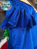 Load image into Gallery viewer, Sapphire Blue Velvet Dress
