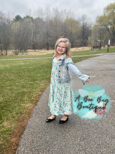 Spring Sage Floral Maxi Dress